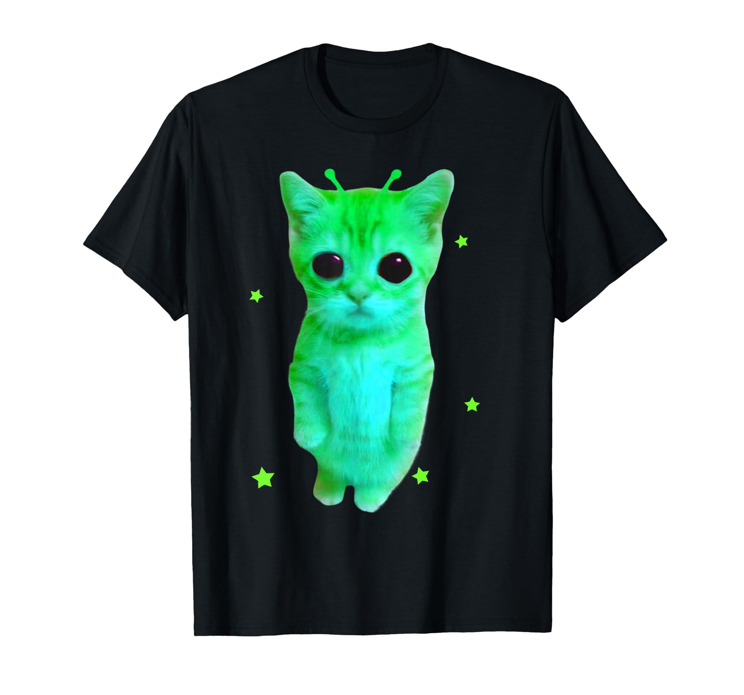 Alien Cat Meme Silly Cat Vintage Space Retro Kitty Funny Y2K T-Shirt