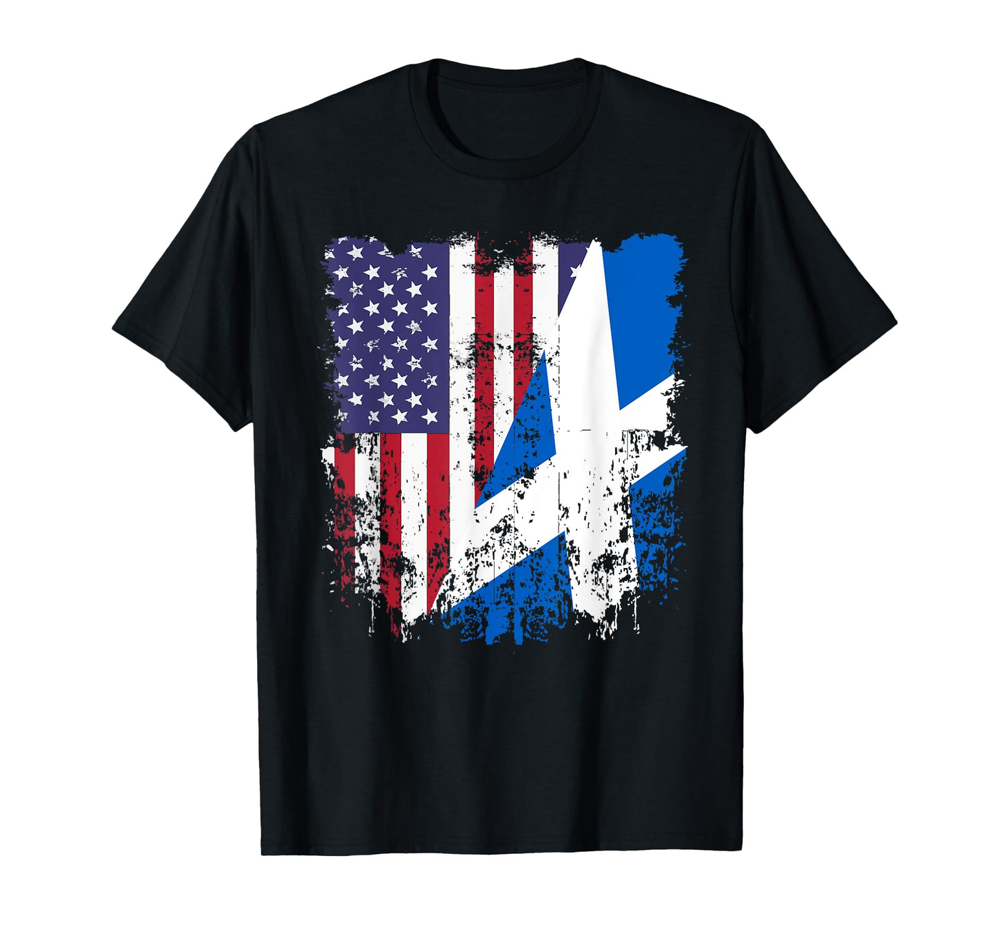 Scottish Roots Half American Flag Scotland Flag T-Shirt for Women Girls Kids Men