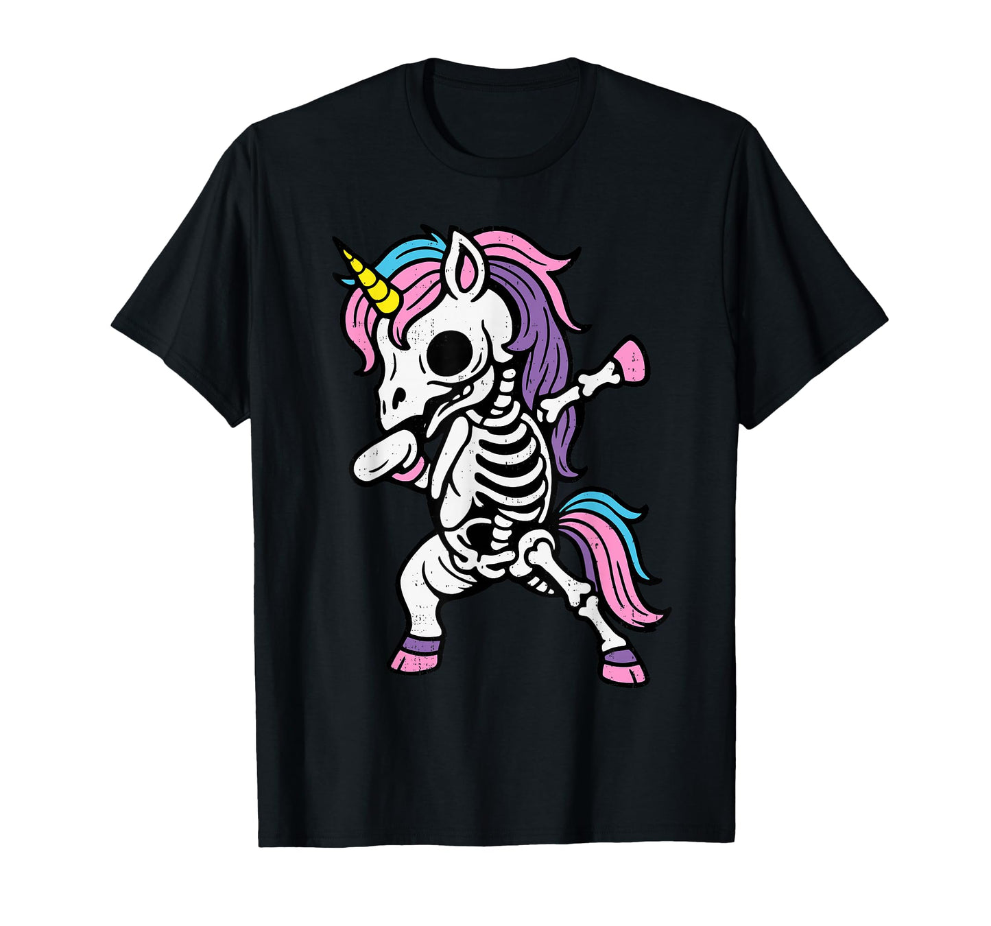 Skeleton Dabbing Unicorn Halloween Costume Boys Girls Kids T-Shirt