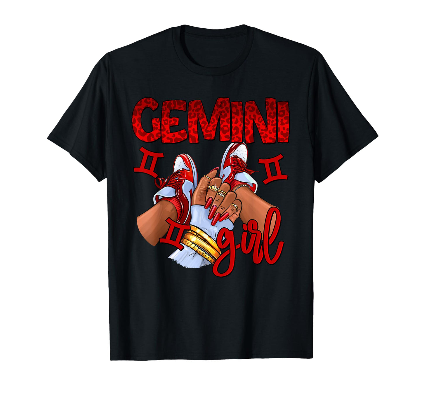 Gemini Girl Birthday Women Sneakers Zodiac Sign Bday T-Shirt
