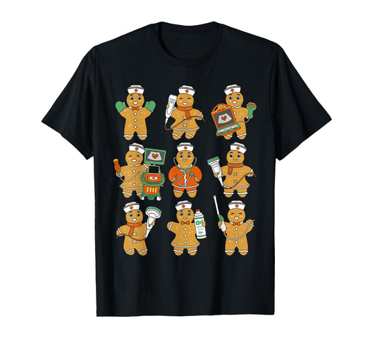 Christmas Ultrasound Tech Gingerbreads Radiology Cardiac T-Shirt