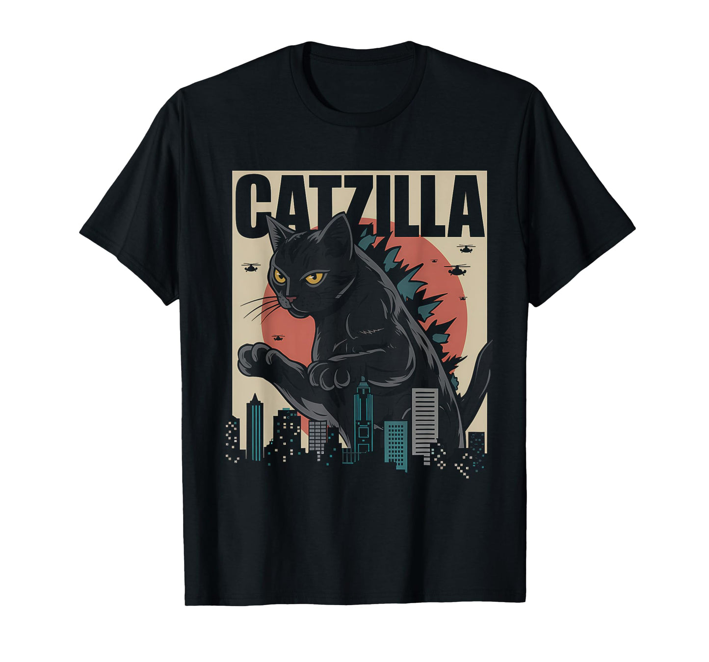 Vintage Catzilla tee - Funny Kitten and Cat T-Shirt for Men Women Kids