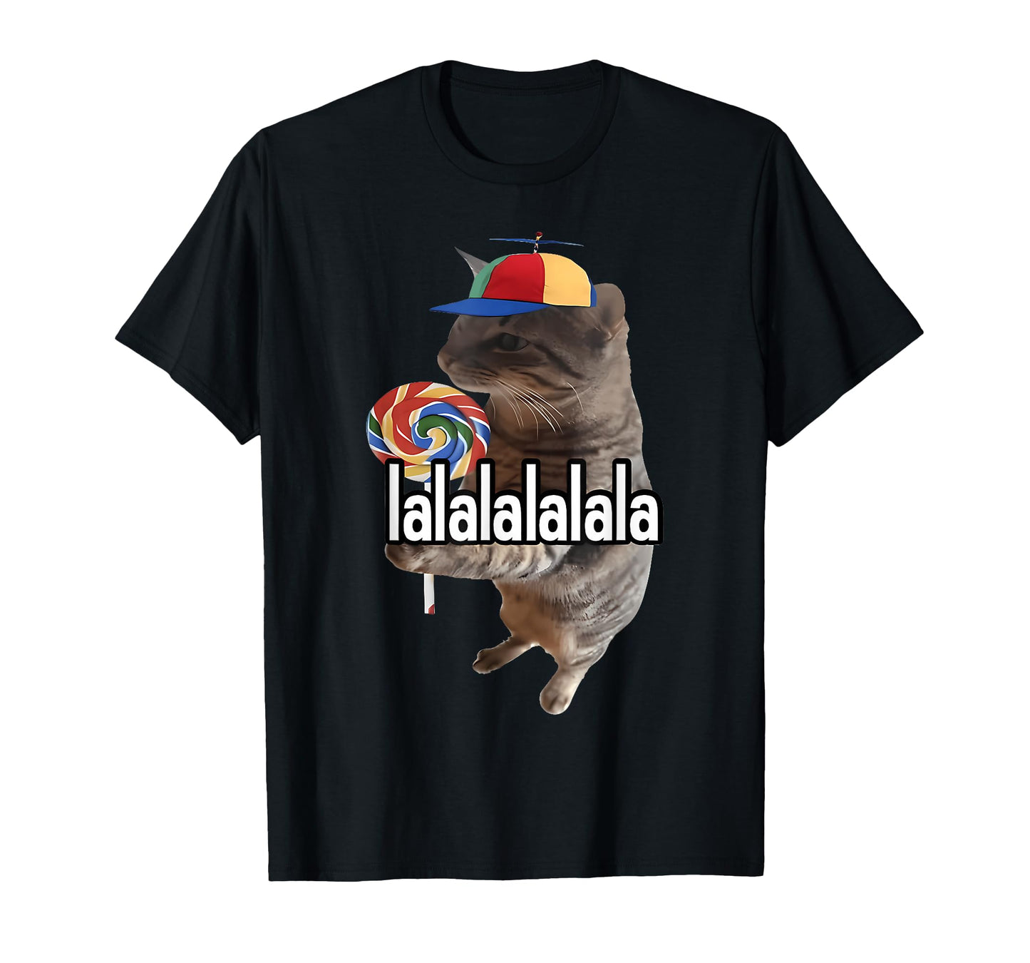 Silly Cat with Lollipop Meme T-Shirt