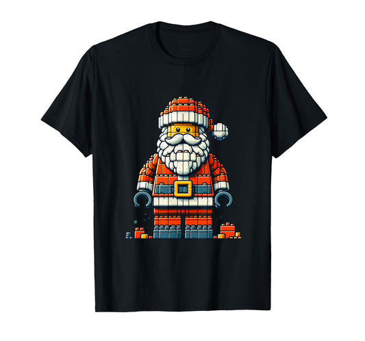 Christmas Builder Block Brick Building Santa Face Mens Boys T-Shirt