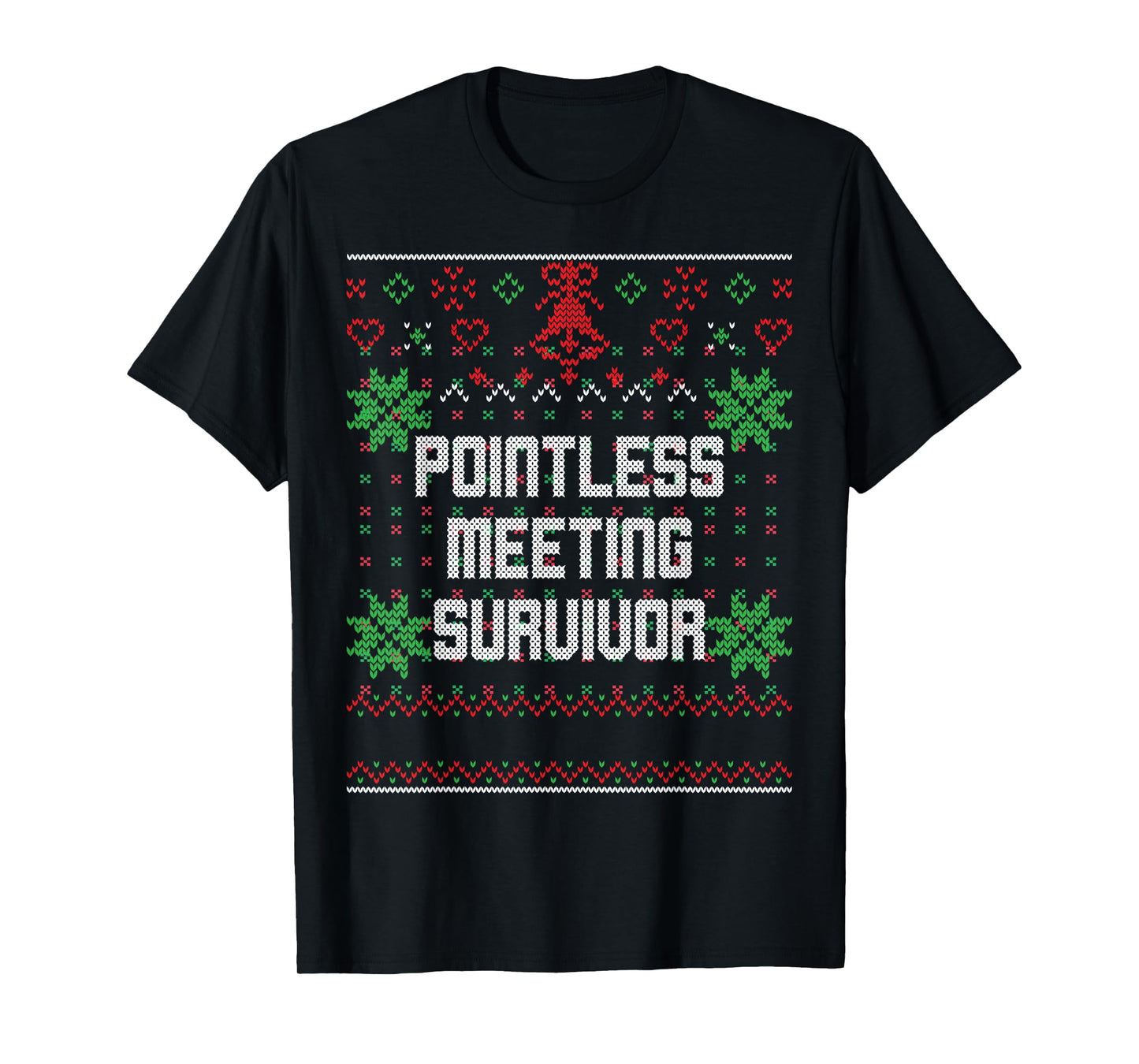 Christmas Pointless Meeting Survivor Ugly Office Party Top T-Shirt