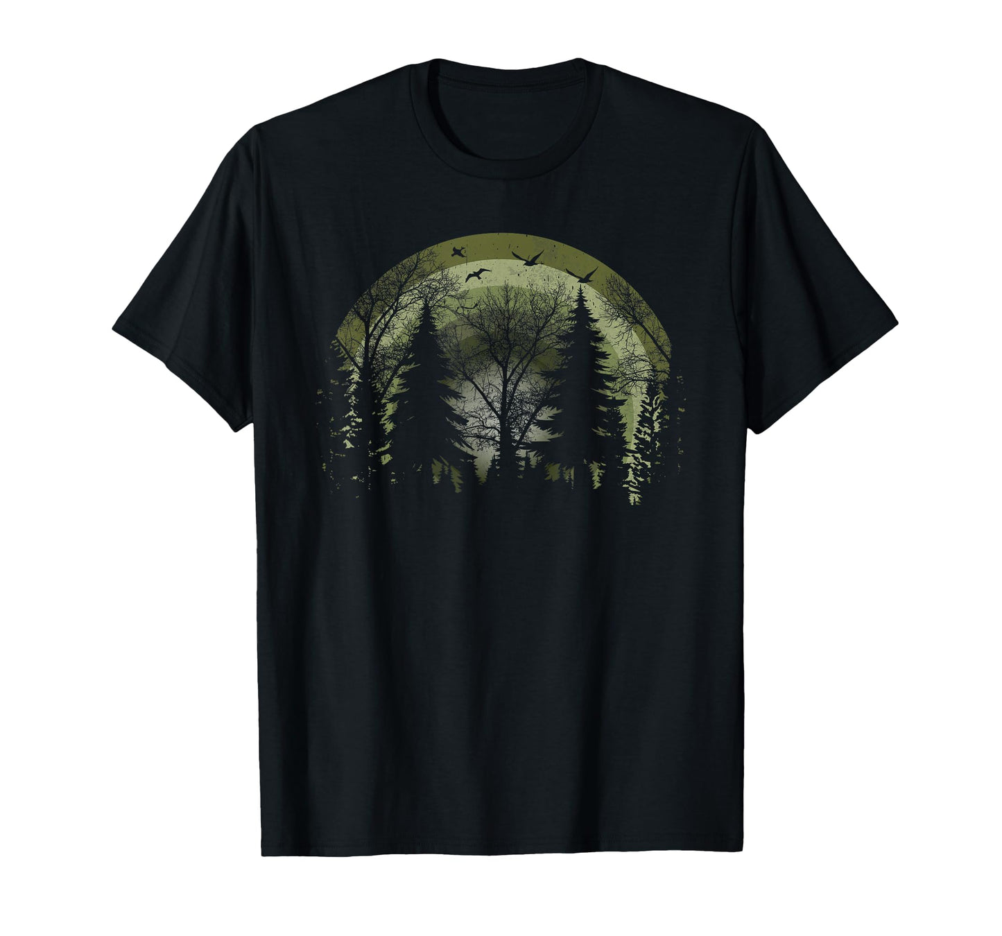 retro forest wildlife trees outdoors nature vintage graphic T-Shirt
