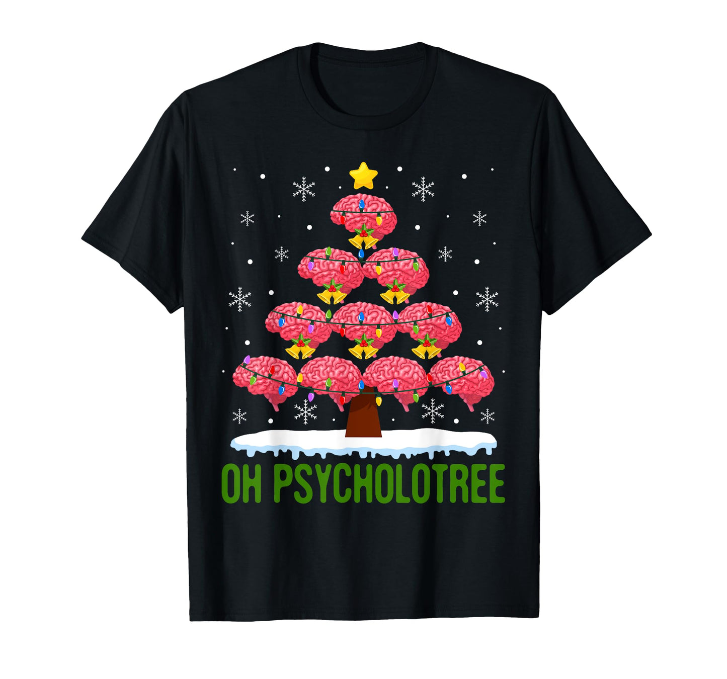 Christmas Tree Oh Psycholotree Psychology Brain Ugly Sweater T-Shirt