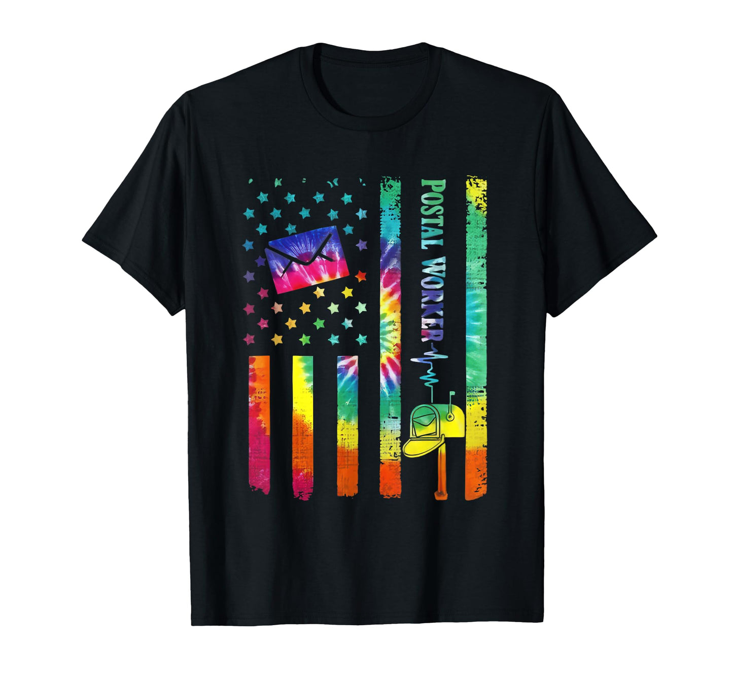 Postal Worker American Flag Tie Dye Mail Carrier Delivery T-Shirt