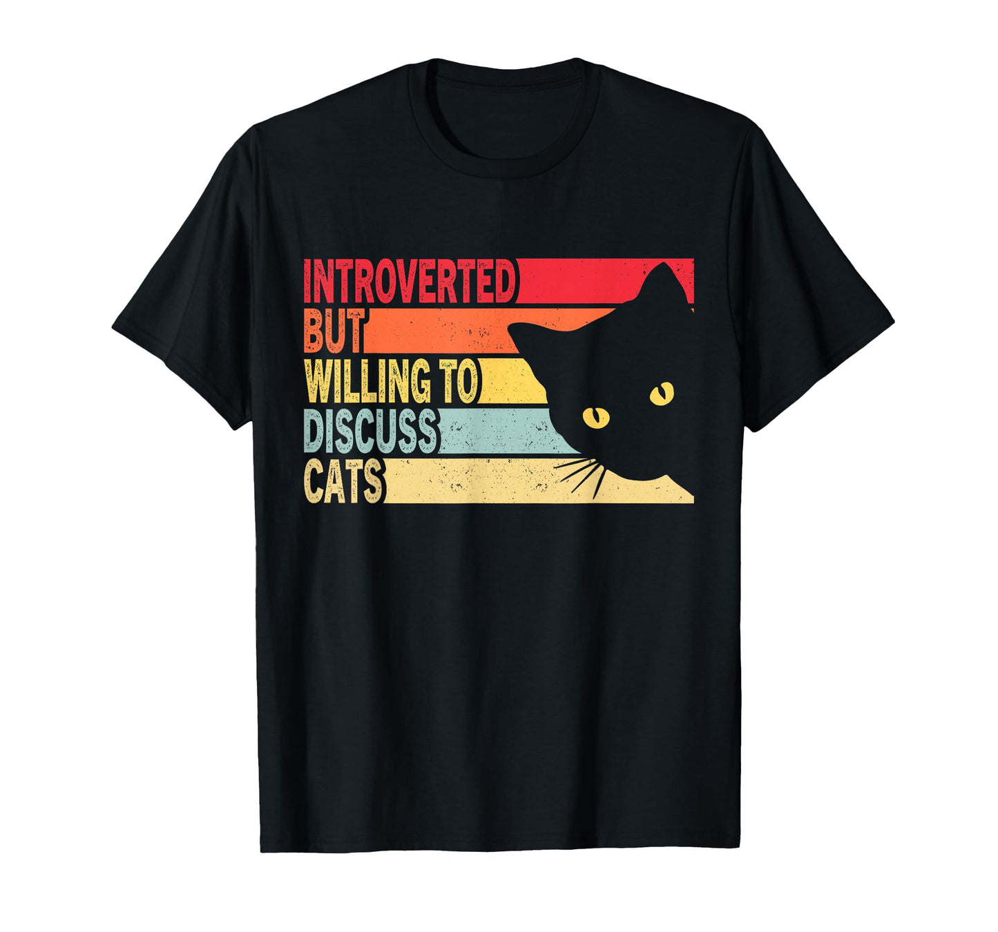 Introverted But Willing To Discuss Cats Vintage Cat Lover T-Shirt