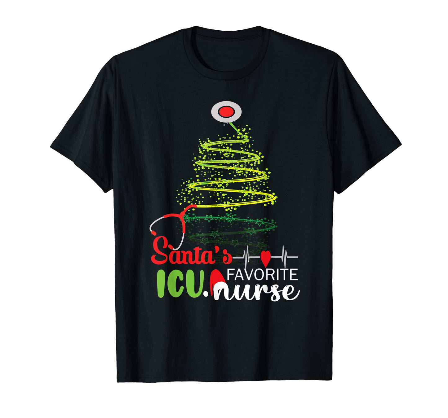 Christmas Party Intensive Care Santa's Favorite ICU Nurse T-Shirt