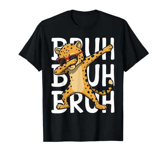 Sunglasses Cheetah Lover Dabbing Cheetah Bruh Wild Animal T-Shirt