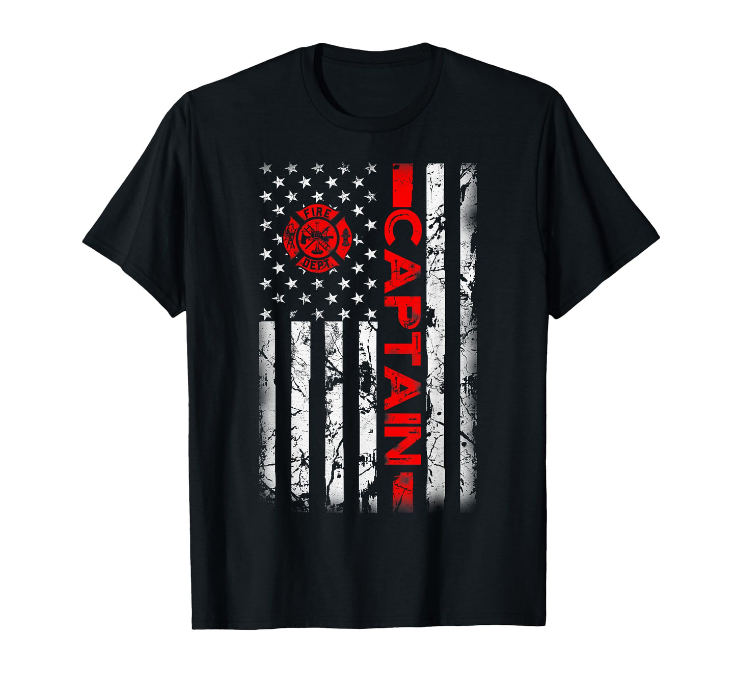 Firefighter USA flag gifts Patriotic Fire Captain Chief T-Shirt