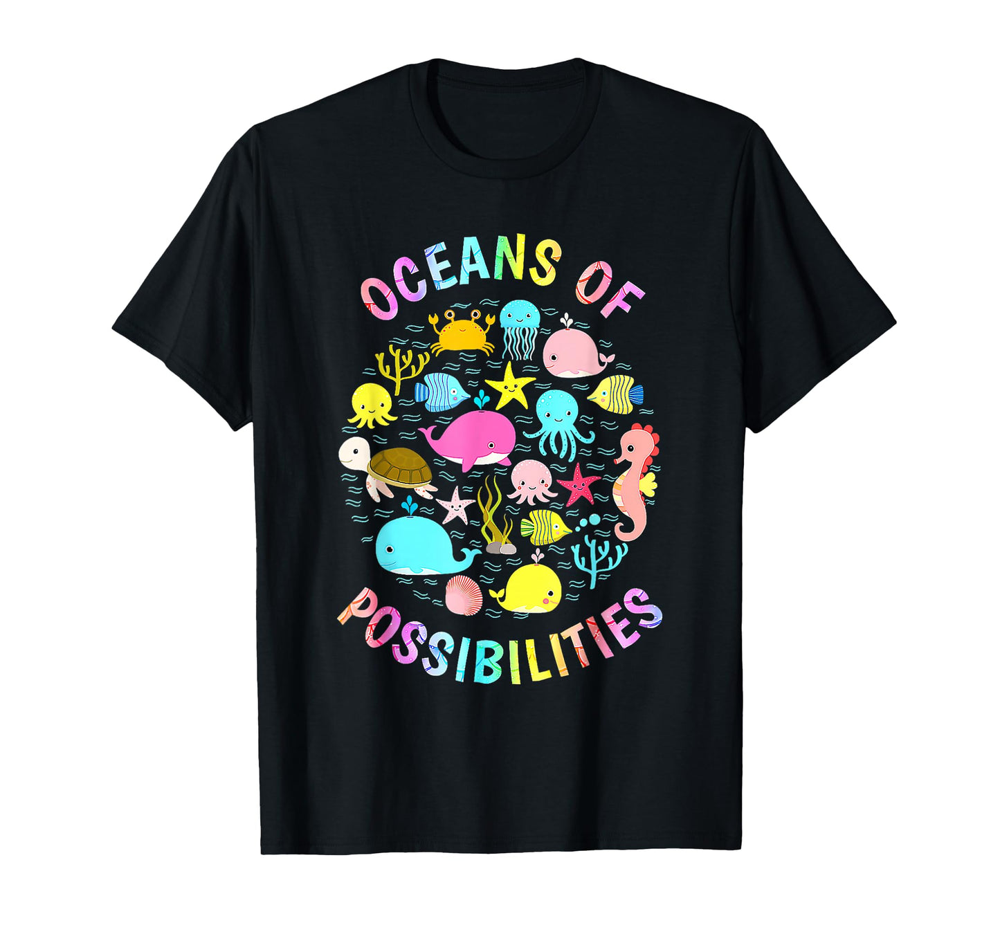 Cute Oceans of Possibilities Summer Reading Sea Creatures T-Shirt