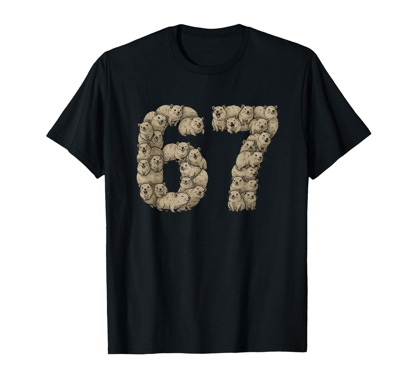 Funny Rock Hyrax Awawa 6 7 Meme Six Seven Love T-Shirt