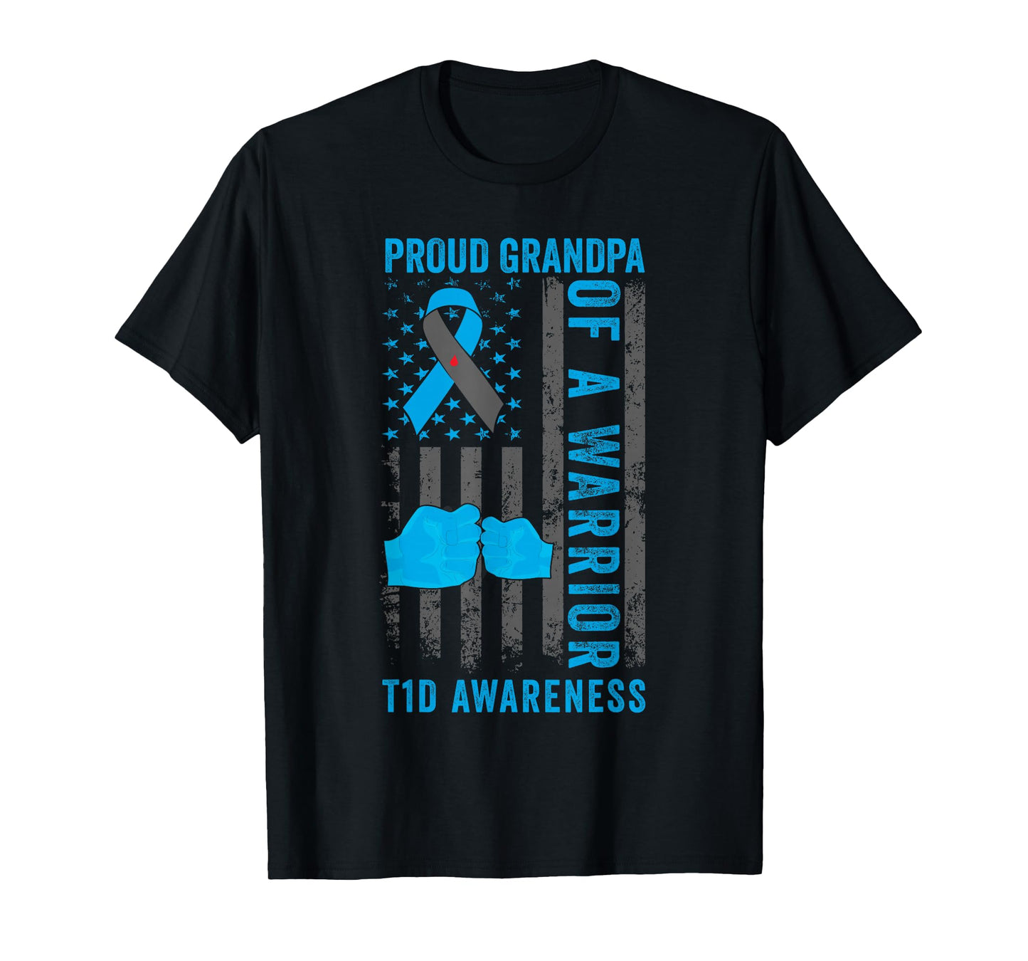 Proud Grandpa Of A T1D Warrior Type 1 Diabetes Awareness T-Shirt