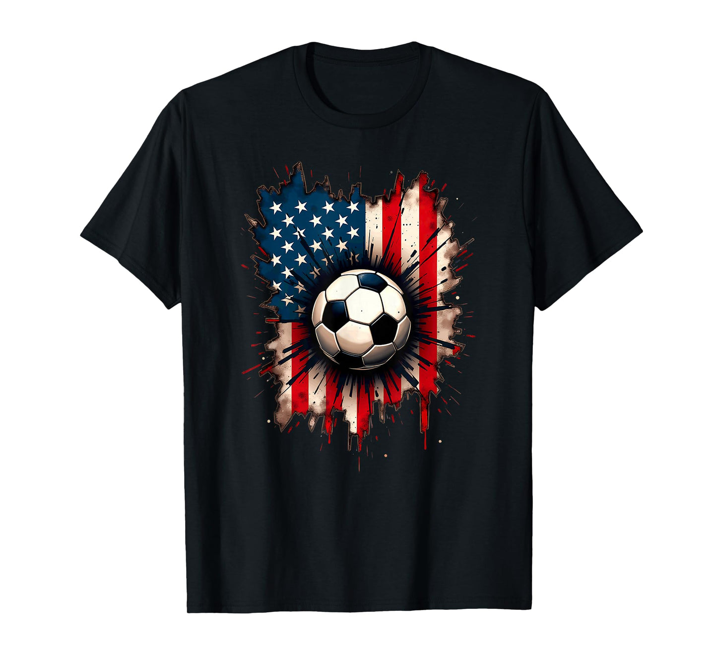 Patriotic American Flag Soccer T-Shirt