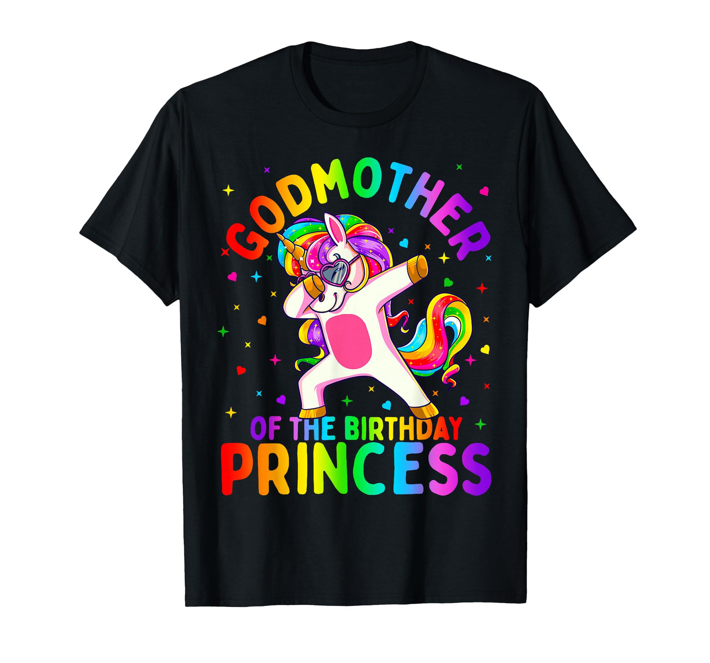 Godmother of The Birthday Princess Girl Dabbing Unicorn T-Shirt Small