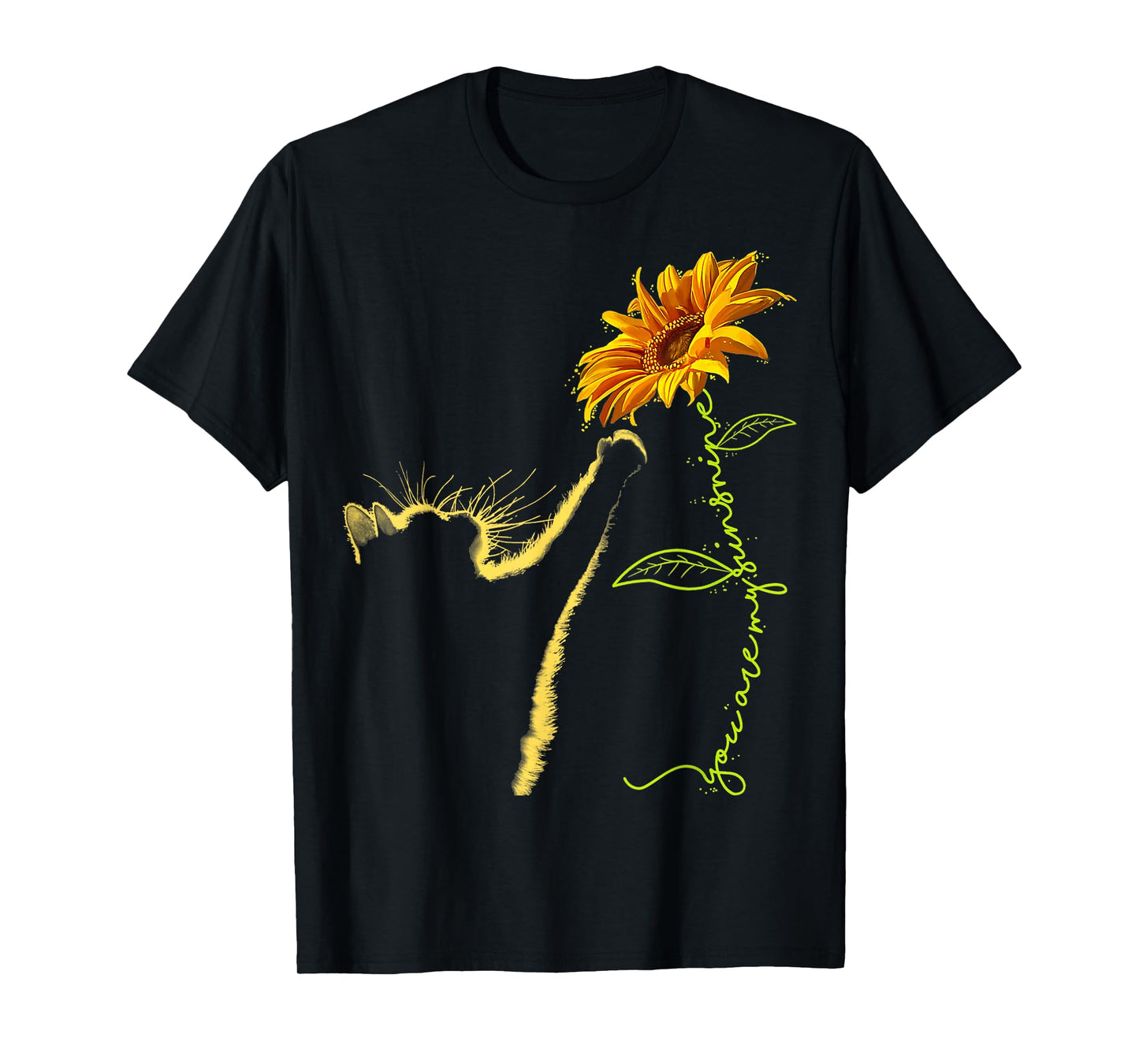 Cat Sunflower Gifts for Cat Lovers, Cat Mom, Cat Lady, Women T-Shirt