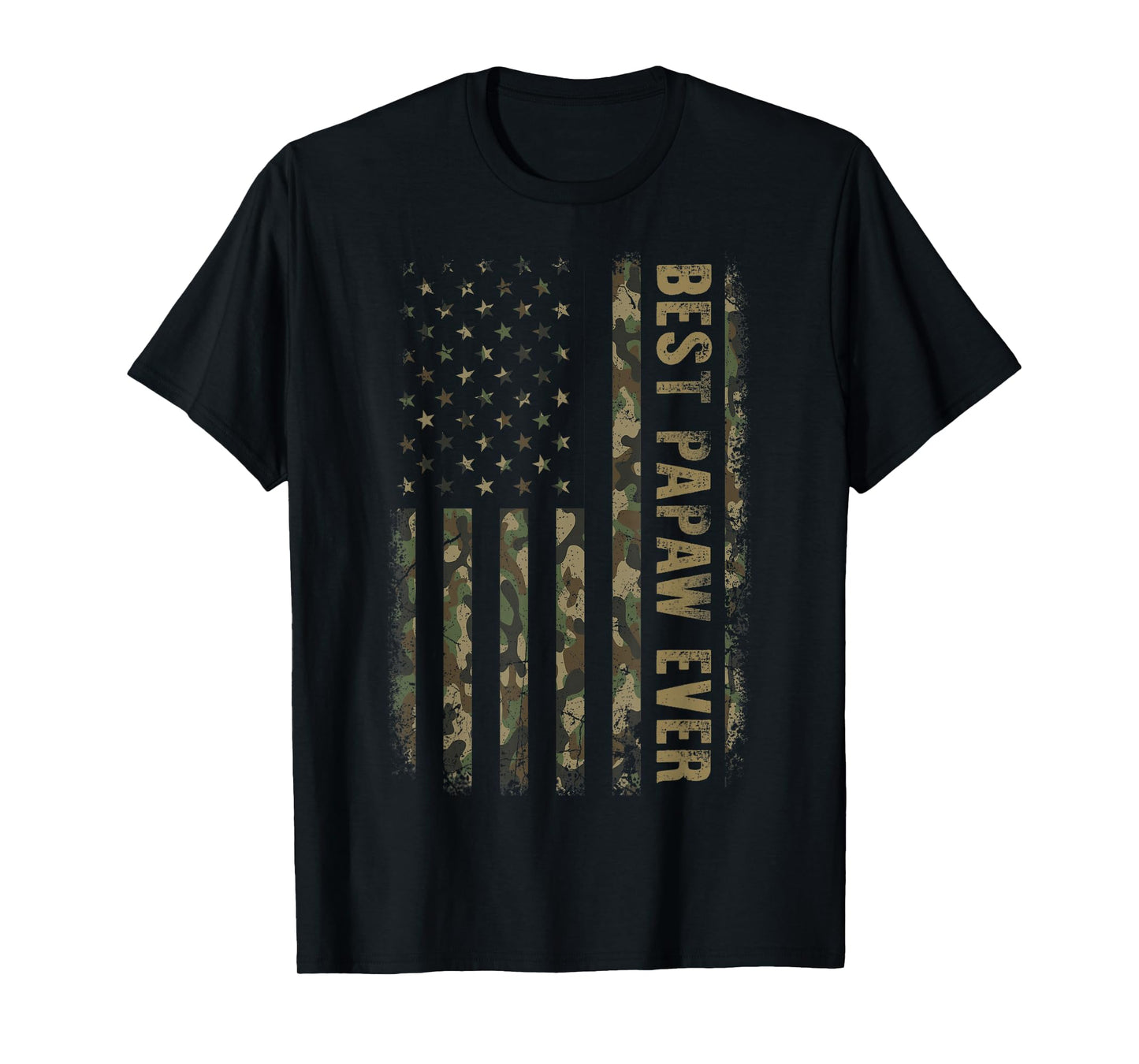 Best Papaw Ever Camouflage American Flag Father's Day T-Shirt
