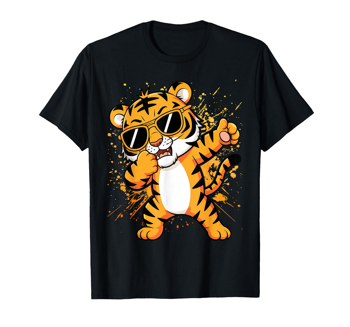 Dabbing Tiger with Sunglasses Tiger Animal T-Shirt
