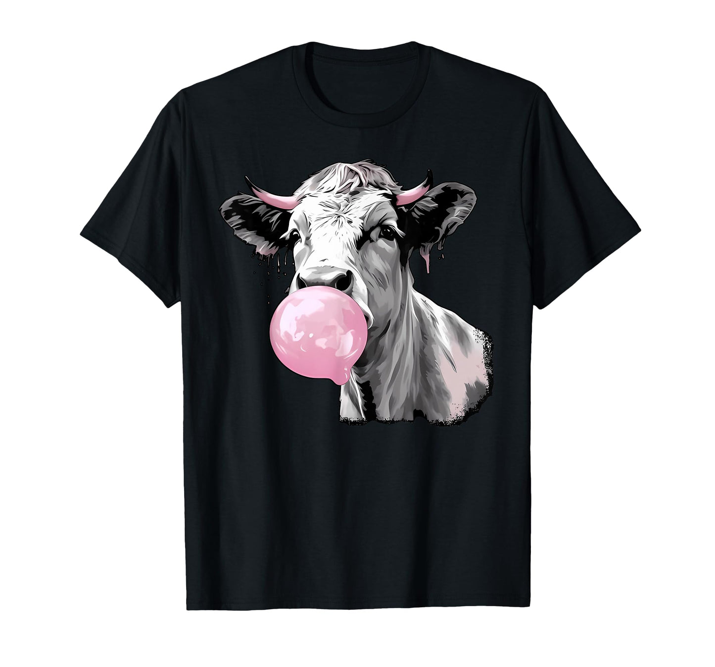 Cow Blowing Bubble Gum Cow Lovers Owners Farmers T-Shirt