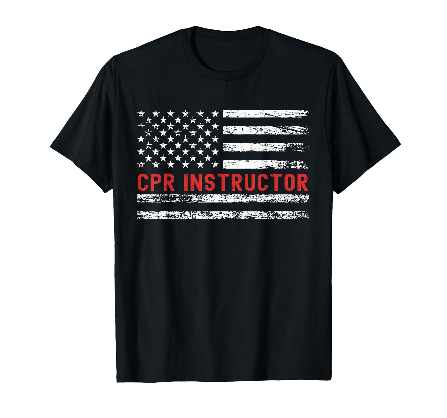 CPR Instructor USA Flag Profession Retro Job Title T-Shirt