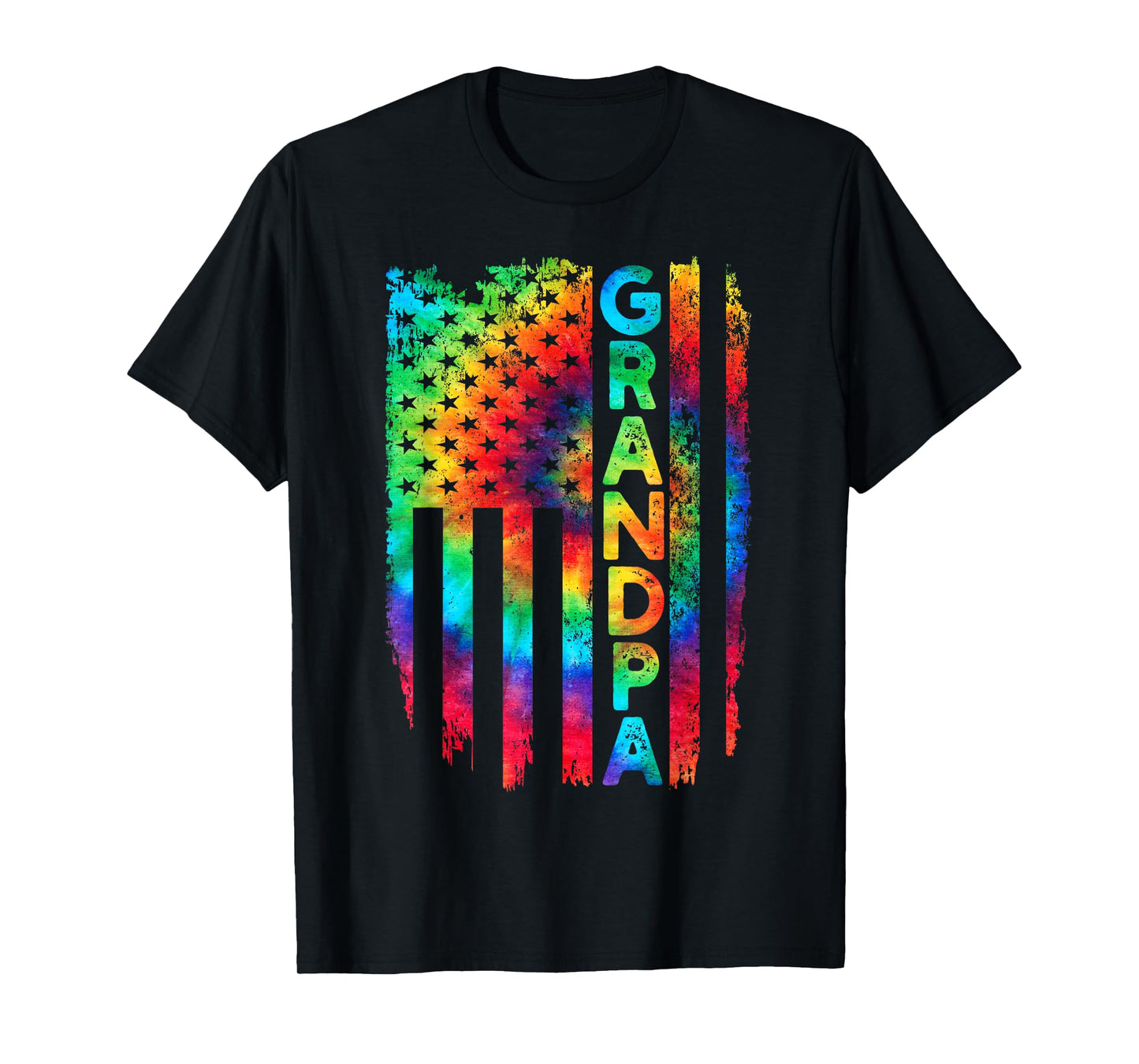 American Flag US Grandpa Tie Dye Father's Day 4th Of July Women Men T-Shirt