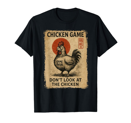 Chicken Game Funny Japanese Boys Girls Womens Mens Graphic T-Shirt