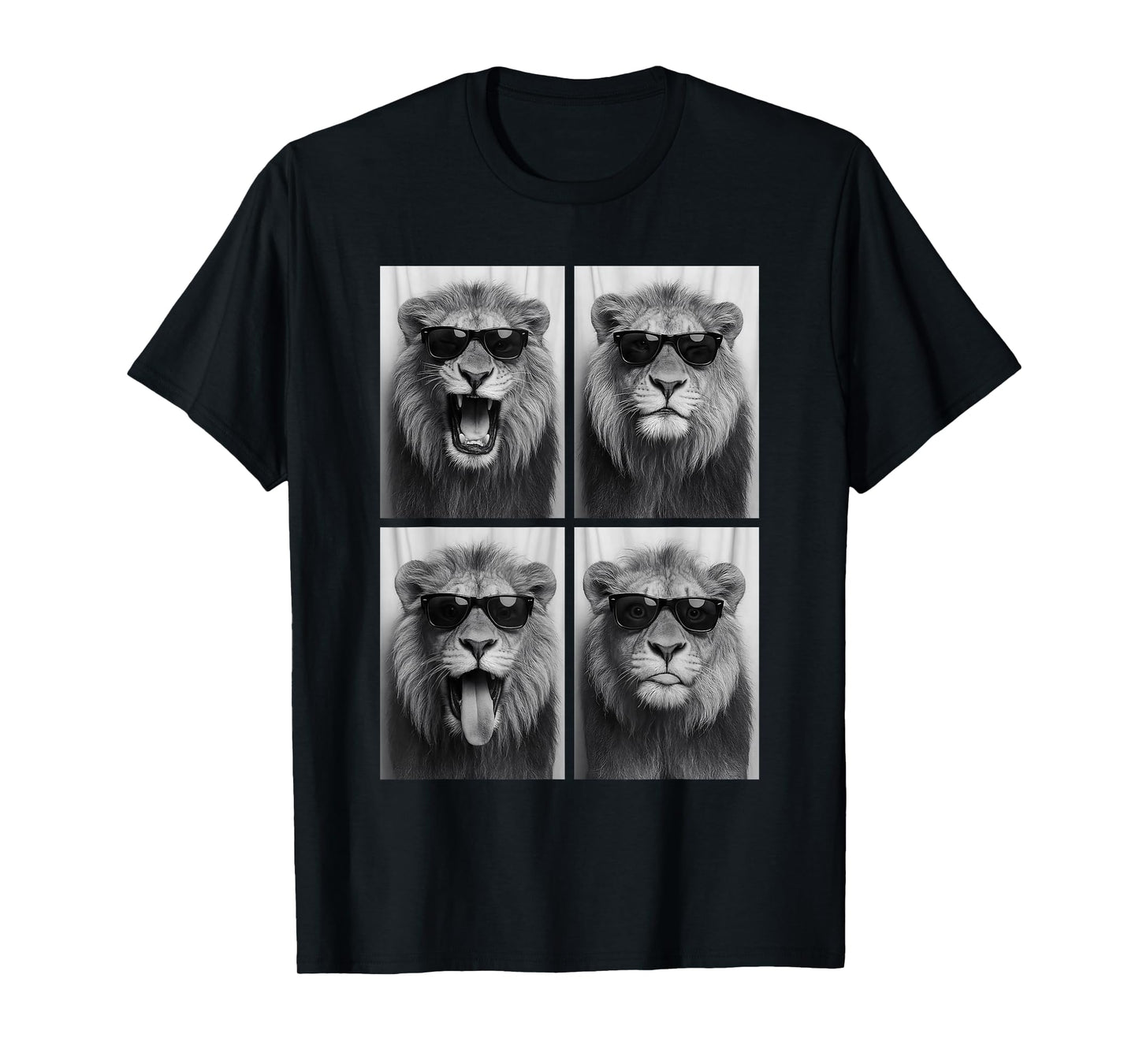 Cool Lion Sunglasses Wild Jungle Animal Lions Selfie Booth T-Shirt
