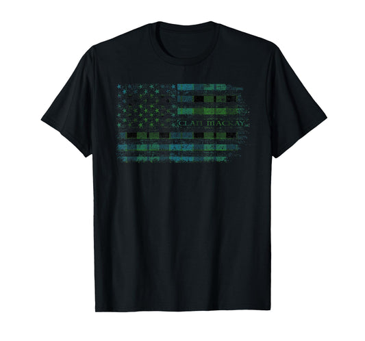 Clan Mackay Scottish tartan US flag kilt Scotland T-Shirt