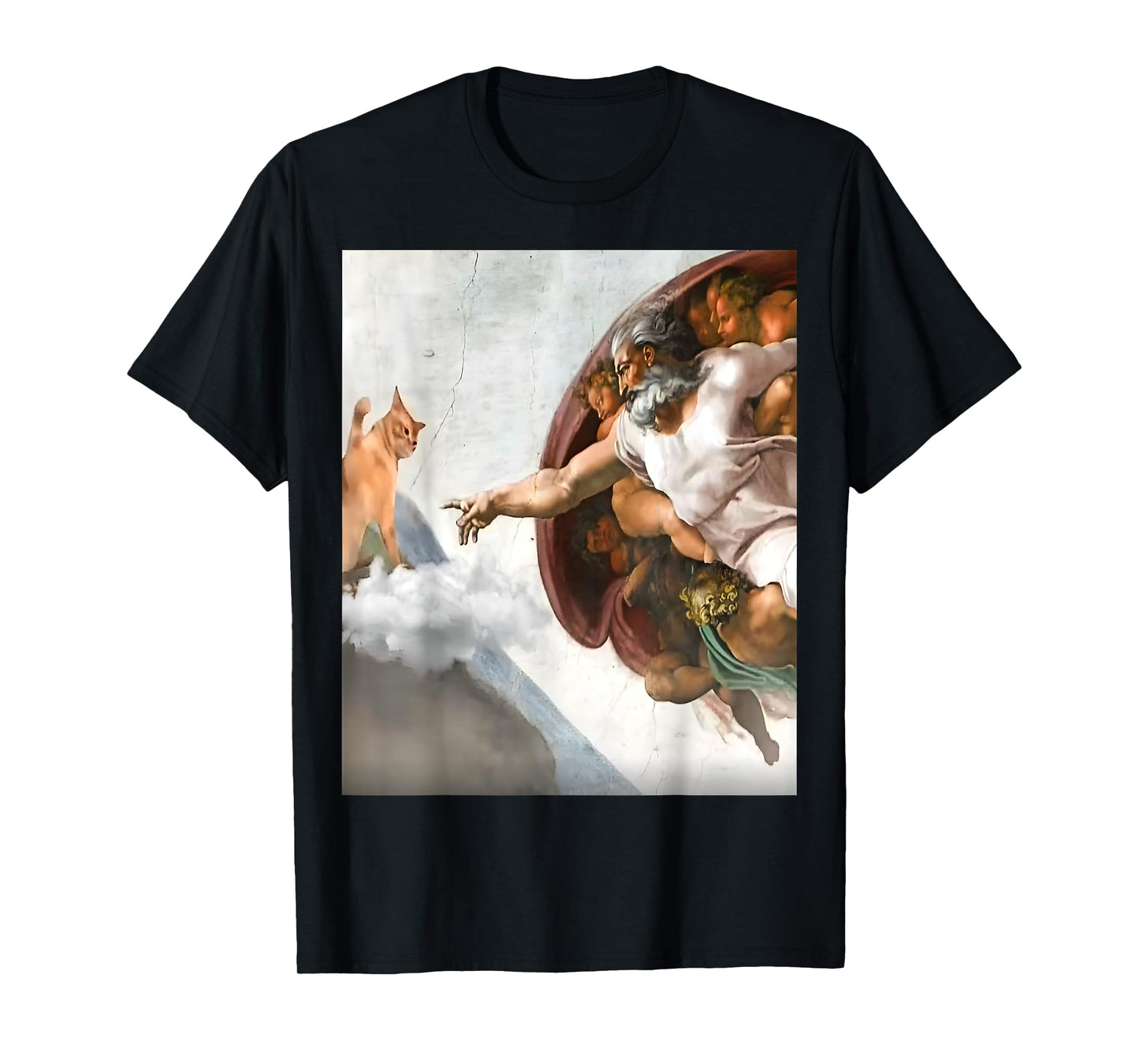 Funny Creation of Cat Meme, by Michelangelo Men Women T-Shirt