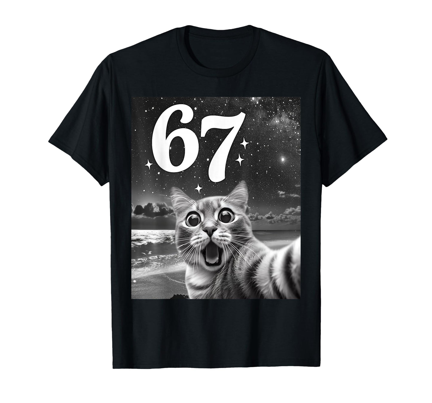 Cat Selfie with 67 Meme Funny Cats Graphic for Men Women Kid T-Shirt