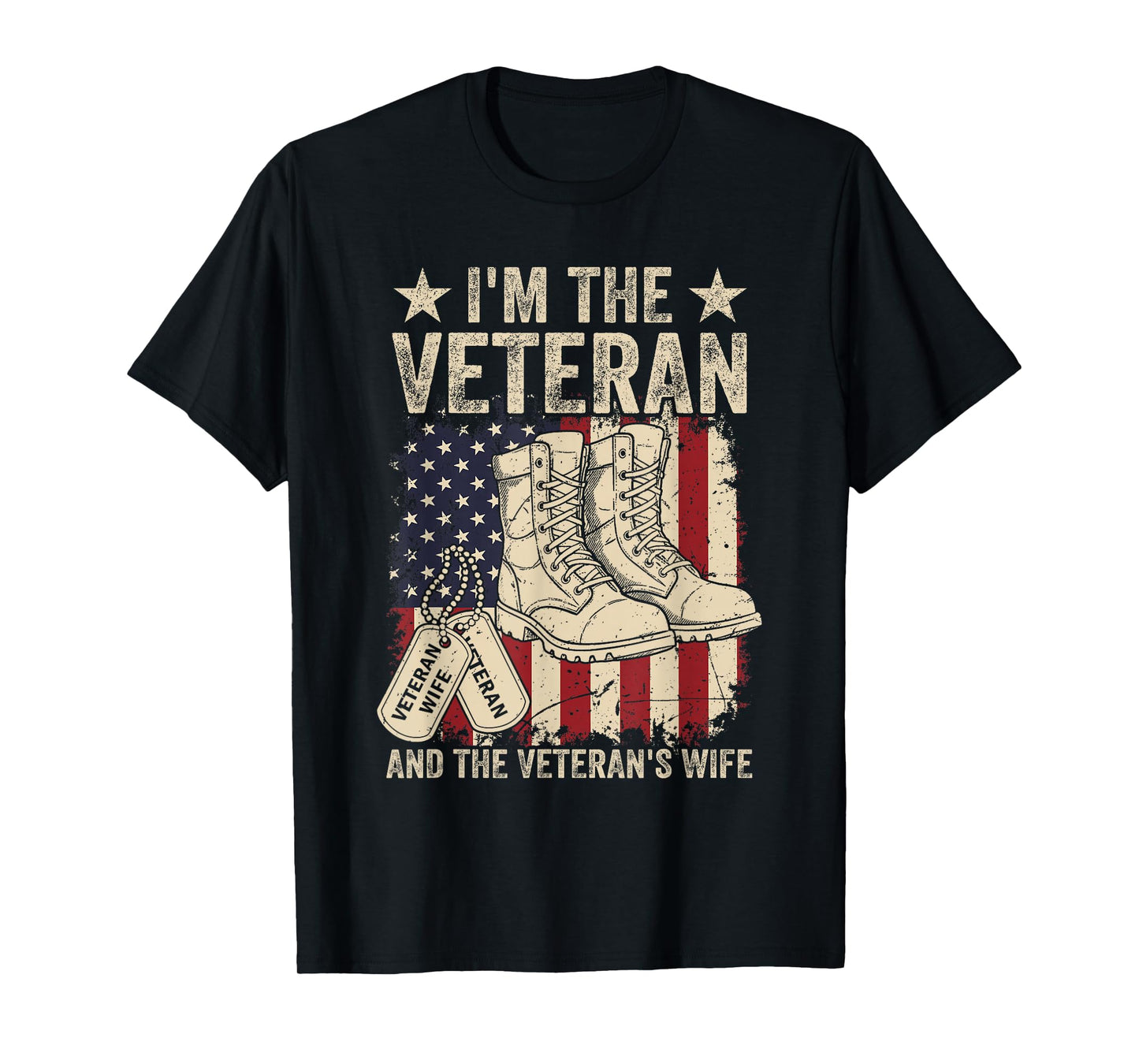 Veteran & Wife Proud American Veteran Wife Veterans Day T-Shirt