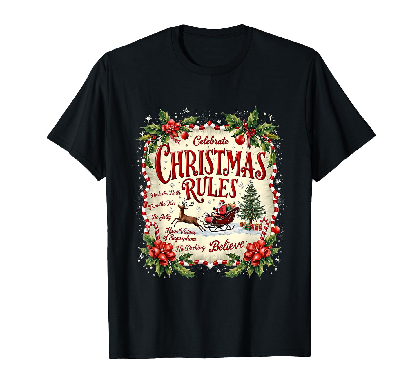 Bake Merry Christmas Drink Hot Cocoa Believe Watch Movies T-Shirt