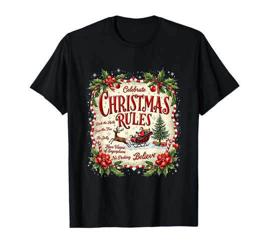 Bake Merry Christmas Drink Hot Cocoa Believe Watch Movies T-Shirt