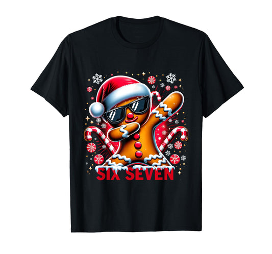 Six Seven Funny Gingerbread Christmas Design T-Shirt