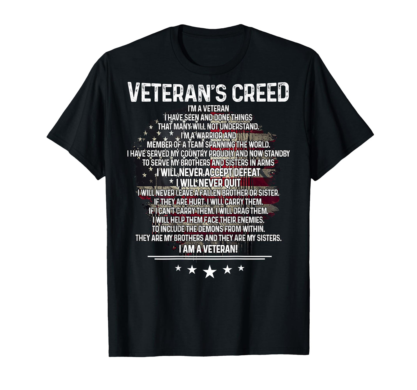 Veteran's creed I'm a veteran Shirt Veteran American Flag T-Shirt