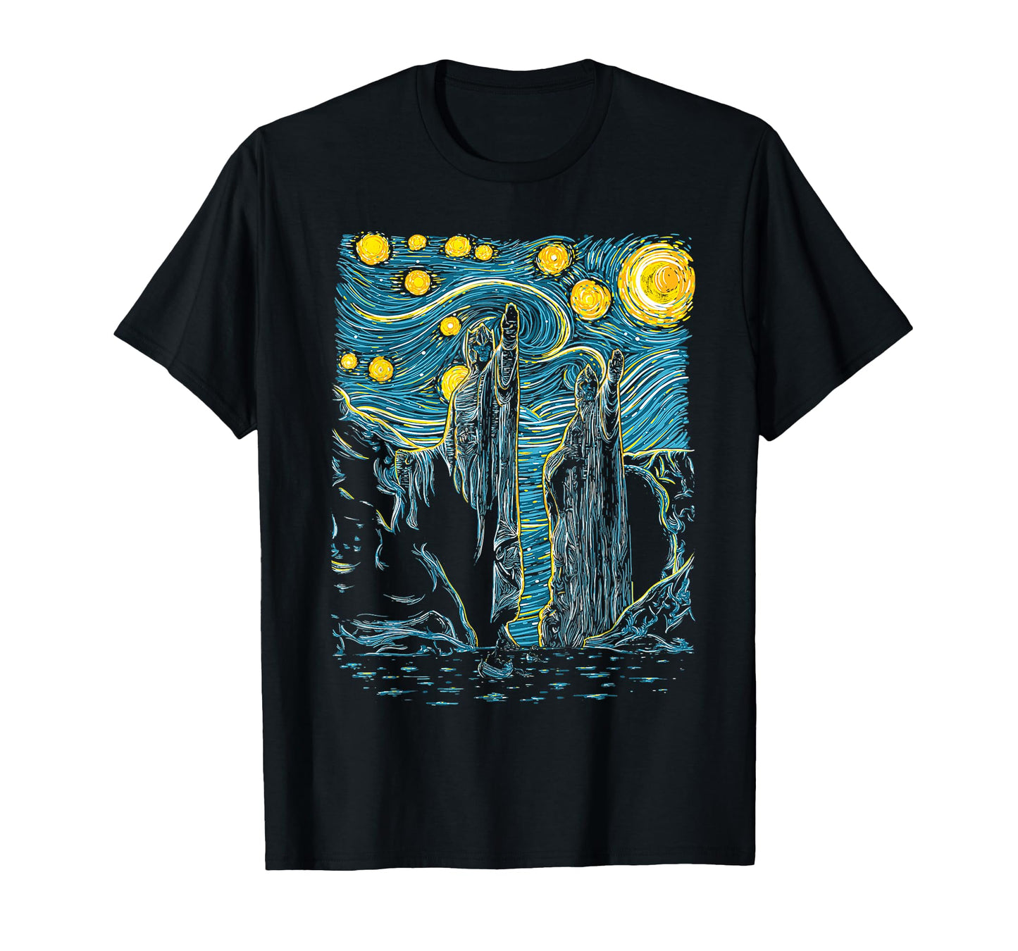 Argonath Starry Night Van Gogh Style T-Shirt