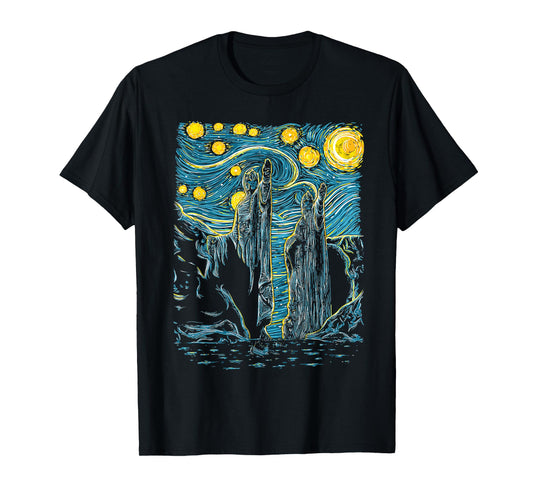 Argonath Starry Night Van Gogh Style T-Shirt