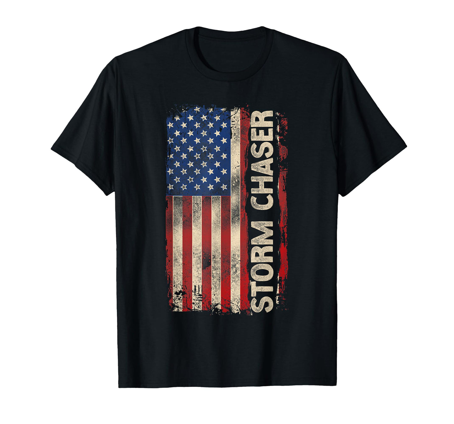 Storm Chaser Hurricane Meteorology Tornado Usa American Flag T-Shirt