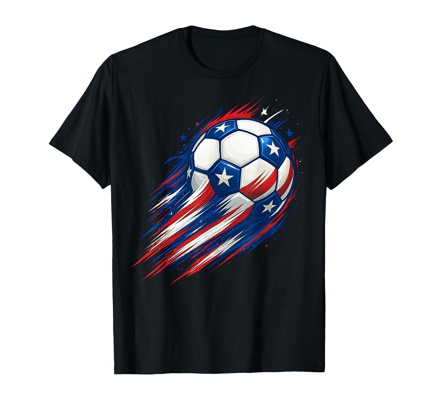 Red White and Blue Soccer Ball Patriotic Fourth of July Boys T-Shirt