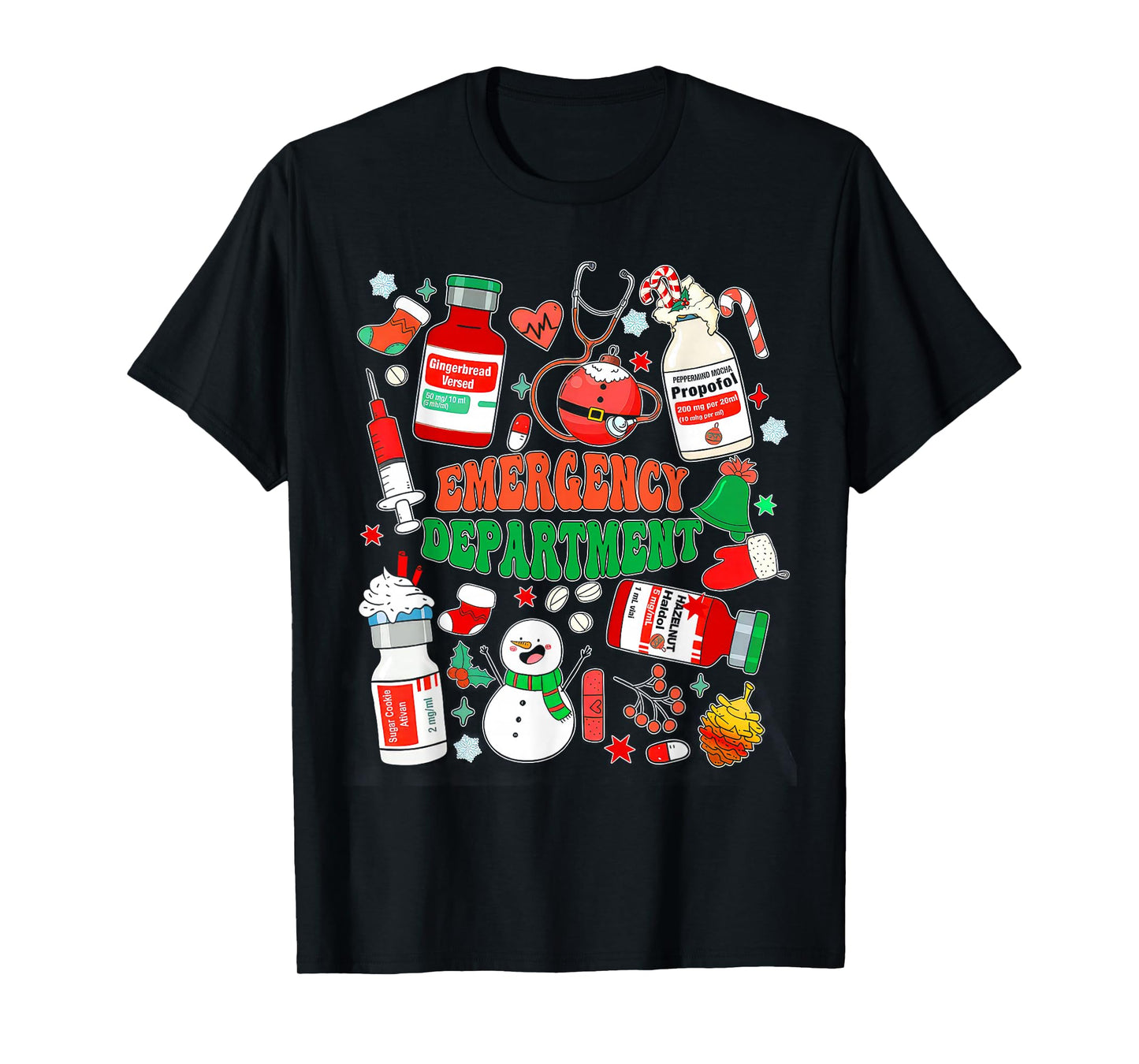 Christmas Er Nurse Emergency Department Er Ed Nurse Tech T-Shirt