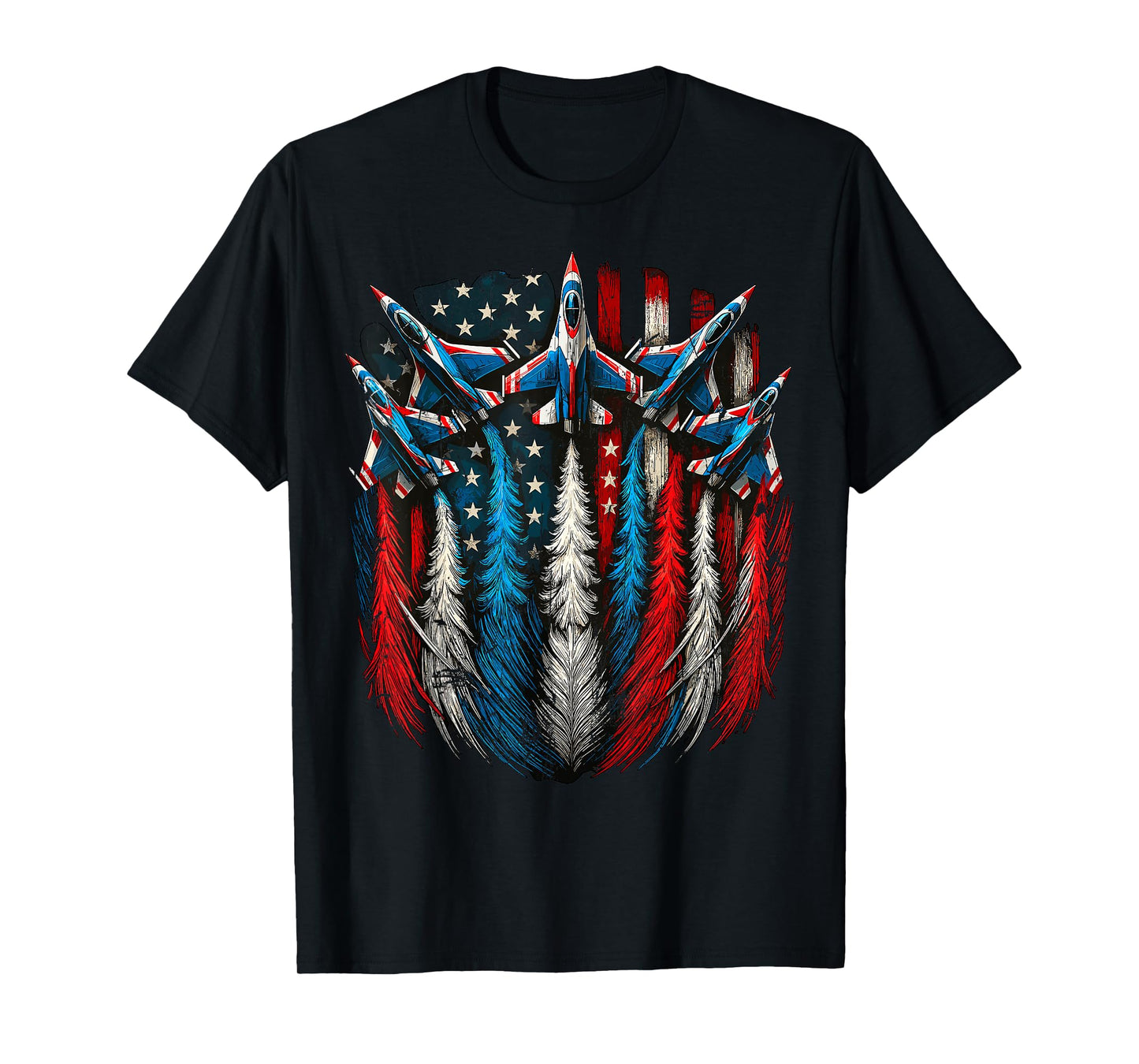 Jets Patriotic USA Flag Fighter Jets Boys 4th of July T-Shirt