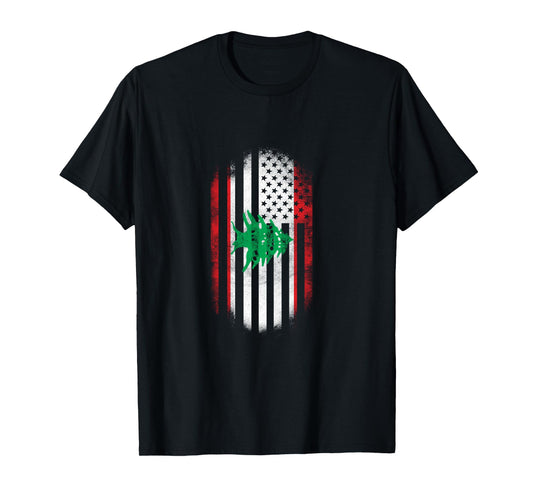 American Lebanese Flag - Lebanon and USA Pride Long Sleeve T-Shirt