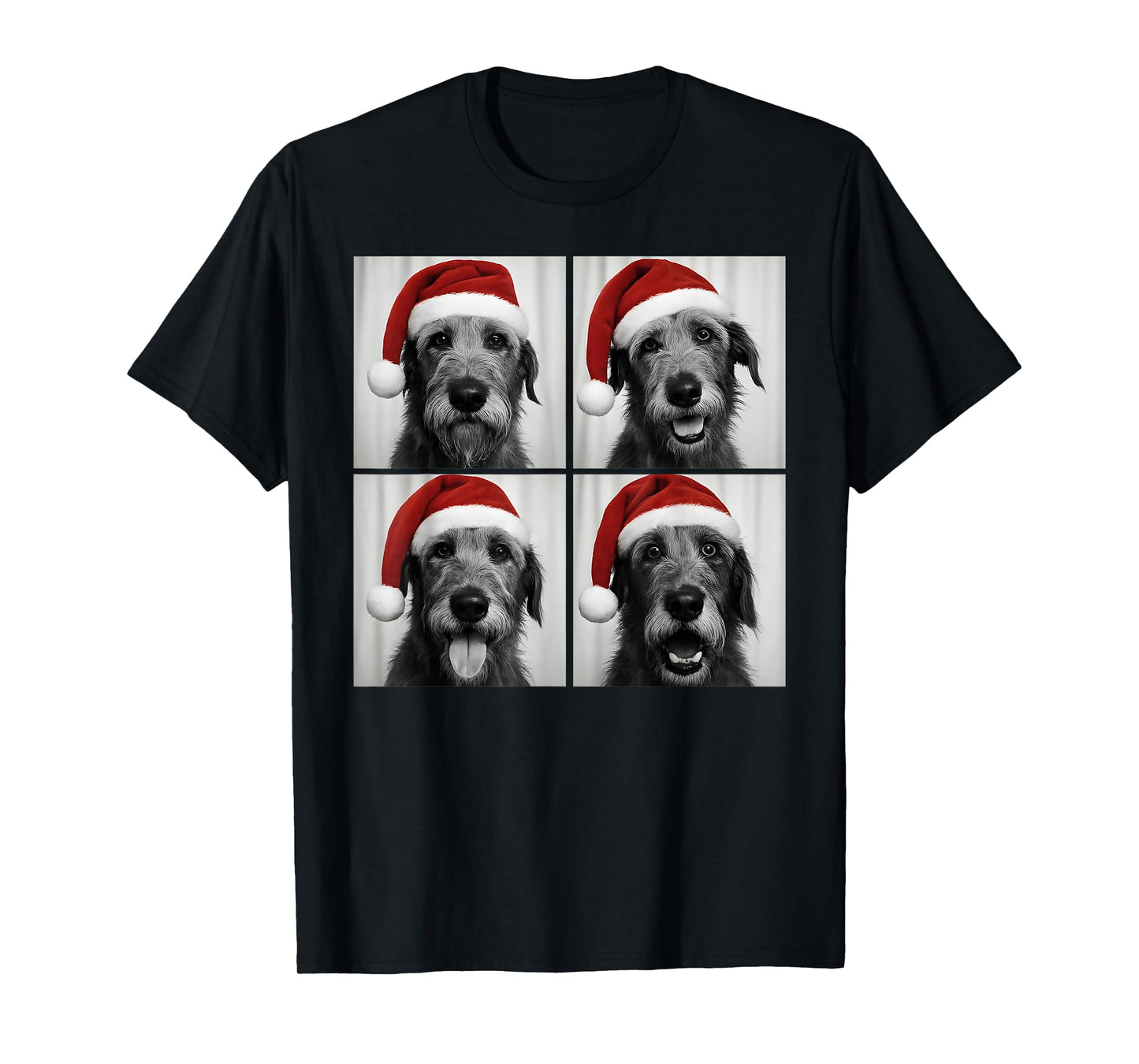 Funny Christmas Irish Wolfhound Santa Dog Lover Photo Booth T-Shirt
