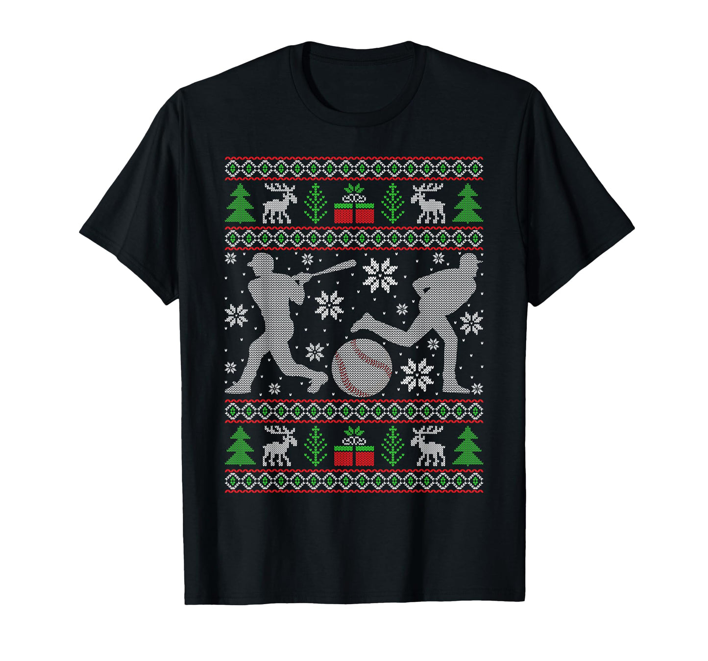 Baseball Christmas Pajama Funny Xmas PJs Men Women Teens T-Shirt