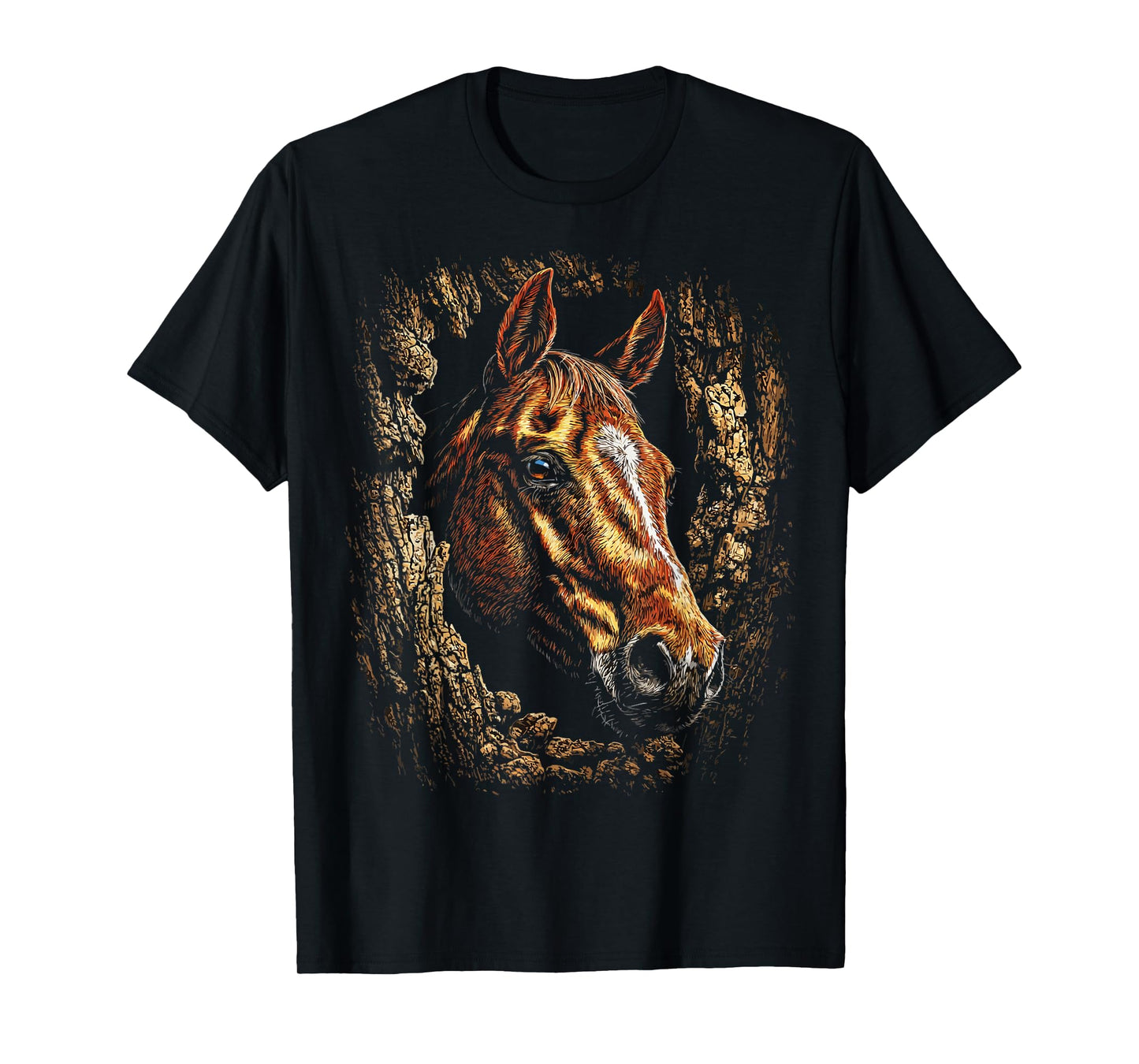 Colorful Horse Art Cute Farm Animal Autumn Aesthetic Fall T-Shirt