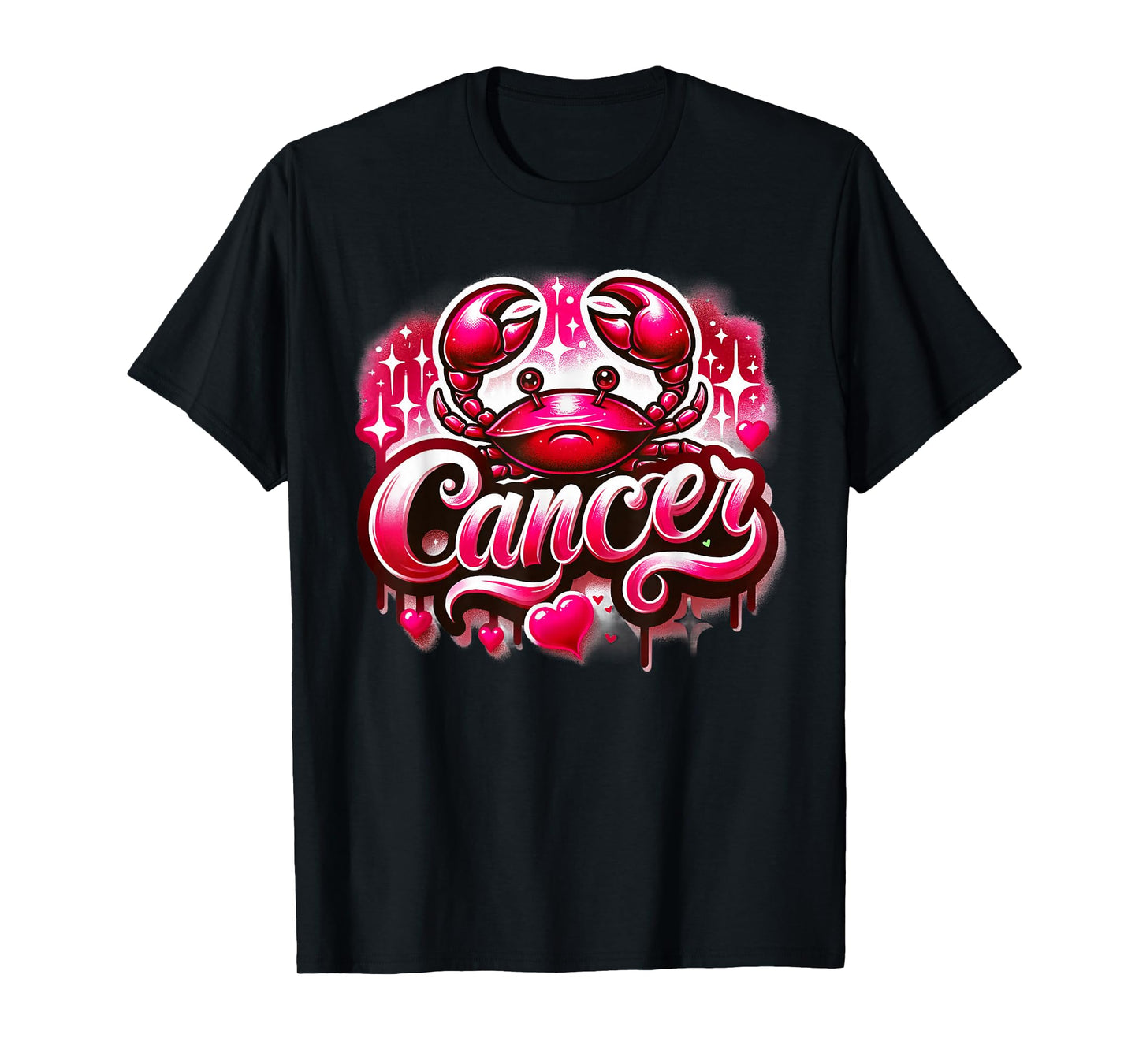 Red Cancer Zodiac Star Sign T-Shirt
