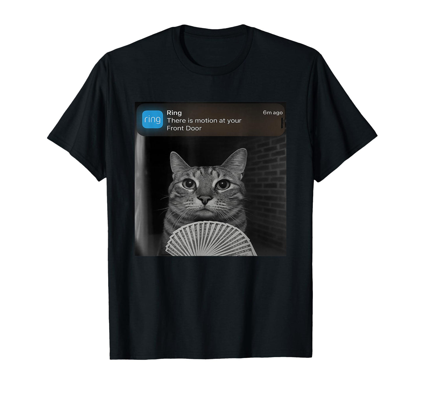 Ring There is Motion at Your Front Door Funny cat Meme T-Shirt