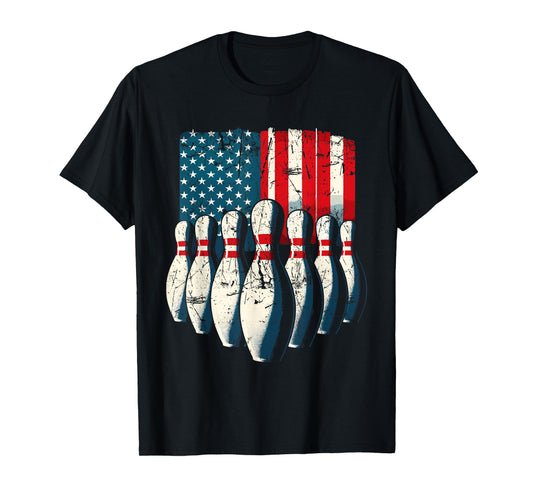 American Flag Bowling T-Shirt